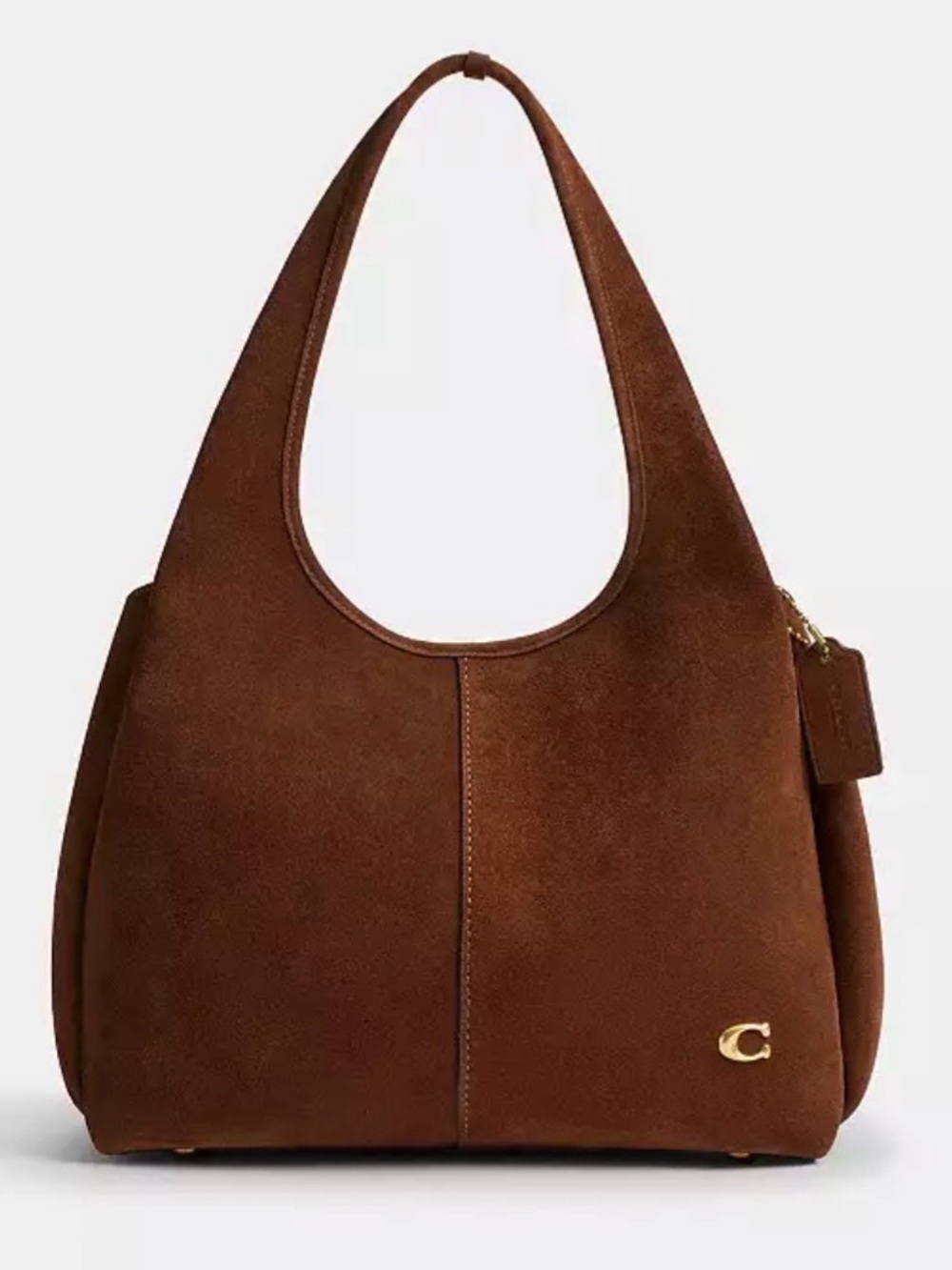 Coach Lana Warm Brown Suede Shoulder Bag